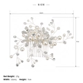 Detailed dimensions of bridal hair comb showing 12cm width and 7cm height with pearls - Silver Classic Pearl Style (HS-J2590A)