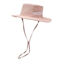 Pink wide brim outdoor sun hat with breathable mesh and adjustable drawstring - One Size / Pink