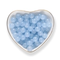 Round 8mm light blue faux jade glass beads for DIY jewelry making in a heart dish - Sky Blue