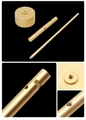 Macro details of golden T-bar earring stand components with polished brass finish - Single Stand (No Base)