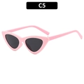 Pink cat-eye triangle sunglasses for toddlers with dark lenses and durable plastic frame - Pink Frame Grey Lens