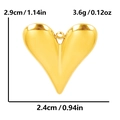 Pendente a cuore in acciaio inossidabile 304 oro 18k con dimensioni e peso inclusi - Oro