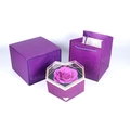 Preserved purple rose gift box set with heart-shaped jewelry case and gift bag - Heart Shaped Single Soap Rose / Purple