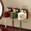 Three-piece suction wall-mounted toothbrush holder set in red, green, and beige colors - Family Set (Creamy White/Retro Green/Retro Red)