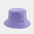 Solid light purple cotton bucket hat with parallel stitched brim and metal eyelets - Deep purple