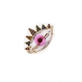 Goldener Augen-Ring mit bunten Zirkonia und kreativem geometrischem Design-Detail - Einstellbar Offen / Hellrot