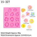 Rosa Silikonform für Fondant-Blumen 10,8x8,8x1cm mit 11 verschiedenen Motiven - 2# Blumen Form-Rosa