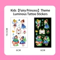 Luminous fairy princess tattoo sticker for kids showing day and night glowing effect - Luminous Flower Fairy Y-054