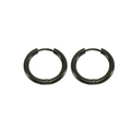 Minimalist black stainless steel hoop earrings for men and women with a polished finish - 2.5*8mm / Black