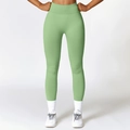 Pantaloni yoga senza cuciture verde chiaro a vita alta con trama contenitiva - S / Parte Inferiore (CCK7318) / verde chiaro