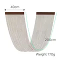 Handmade woven cotton tassel wall hanging with wooden rod, 40cm x 200cm, weight 770g - White