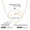 Dettaglio della collana in acciaio inossidabile placcato oro 18k con misure di 40+5cm - Catena Sottile Semplice (JDN0309008)