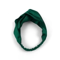 Dark green 19 momme mulberry silk knotted scrunchie with elastic band and smooth texture - Dark Green