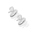 Elegante paio di orecchini a cerchio S925 in argento sterling a forma di fiocco - Argento 925 / Argento