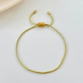 Adjustable golden snake chain bracelet with minimalist slider clasp for women - Gold Minimalist Snake Chain