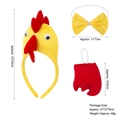 Set costume da pulcino giallo 3 pezzi con cerchietto, papillon e coda per bambini - Set da 3 Pezzi Gallo Giallo