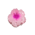 Pink glitter frangipani flower hair claw clip in transparent resin with gradient finish - Flower Core Hair Claw / Rose Red