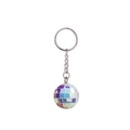 Portachiavi a palla disco PET iridescente con specchietti colorati e anello argento - Sfera da 3cm - 1 Pezzo