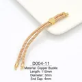 Detail of 3mm beige Milan cord with 18k gold plated copper clasp for DIY jewelry making - Tan