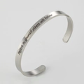 Brushed silver stainless steel cuff bracelet with 'Believe in yourself' engraving - Silver G2547-Believe in yourself