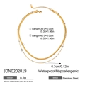 Vista dettagliata della collana a strati in acciaio inossidabile con specifiche di misura - Collana a Doppio Strato Mix Oro e Argento (JDN0202019)