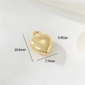 14K Gold gefüllter Herzanhänger für DIY-Schmuck, Größe 10,4 mm mal 7,7 mm - Kleines Herz