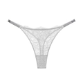 String en dentelle blanche avec lanières en strass étincelants et lettrage en cristal - S / Blanc