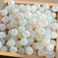 10mm light blue iridescent glass beads with ice crack texture for DIY jewelry making - 10mm / Arctic Ice