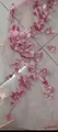 Close-up of pink 3D floral lace appliques with embroidery and rhinestones for evening dress - US size 2 (S) / Dusty Pink