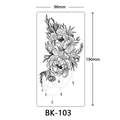 Sketch style flower tattoo sticker with peony and jewelry patterns 190x96mm - BK-103 / 96*190mm
