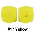 Octagonal 17mm yellow silicone beads for DIY baby teething jewelry and crafts - 17# Yellow