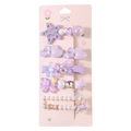 Lot de 5 barrettes violettes pour femmes avec breloques étoile, cœur et ours - #5 Série Violette