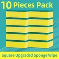 10-pack square double-sided scouring pad with green fiber layer and yellow sponge - Square / 10 Pieces Pack