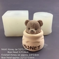 Macro detail of teddy bear honey jar silicone mold with precise dimensions for DIY crafts - Small Honey Pot + Bear Head