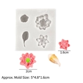Silicone mold for lotus and fish crafts with pink fondant flower samples 1.6cm and 2cm - 1# (Lotus/Seedpod) / Clear