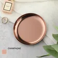 Minimalist round stainless steel jewelry tray in champagne gold metallic finish - Rose Gold / 10*10CM