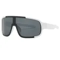 Gafas de sol deportivas con montura blanca y grandes lentes monobloque gris oscuro - Montura Blanco Mate Lentes Grises