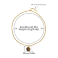 Collier en pierre dorée avec pendentif œil de tigre brun et détails de mesure - Pendentif Oeil de Tigre (XL-874J)