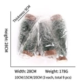 Set mit 9 grünen Mini-Flaschenbürstenbäumen in 10cm, 15cm und 20cm Höhe mit Holzsockeln - 9er Set (10cm/15cm/20cm Je 3 Stück)