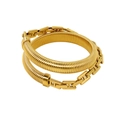 Detailansicht eines mehrlagigen vergoldeten Edelstahlarmbandes mit gemischten Ketten - Gold Armband (YS820) / Gold