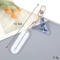 Blue marble acetate letter V keychain detail with 13.5cm length and lobster clasp - Letter V
