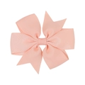 Handmade light pink ribbed grosgrain ribbon bow hair clip for babies and children - Peach Pink
