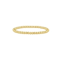 Close-up of polished 14k gold-plated hematite beads on a stretch bracelet with glossy finish - 4MM Gold Single