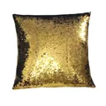 Funda de cojín cuadrada moderna con lentejuelas doradas reversibles de estilo elegante y chic - 45x45cm (Sin Núcleo) / Lentejuela Amarilla