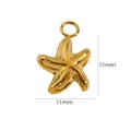 Close-up of a 14K gold-plated irregular starfish pendant with 11mm textured surface - Starfish (11x11mm)