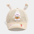 Dettaglio della rete traspirante e delle orecchie di coniglio su questo cappello per bimbi - 52cm (2-5 Anni) / Beige