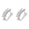 Dettaglio macro di orecchini d'argento con zirconi bianchi a taglio marquise - VE1502 Stile Zircone Marquise / Oro Bianco