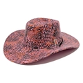 Cappello da cowboy rosa in finta pelle con trama coccodrillo e fibbia in metallo - Taglia unica(56-58cm) / Rosa