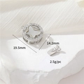 Silver round clover clasp with white butterfly and dimensions 19.5mm and 14.2mm - Silver Butterfly Round Clasp