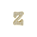 18K gold plated brass letter Z pendant with micro-paved cubic zirconia stones - Letter Z Pendant-Gold